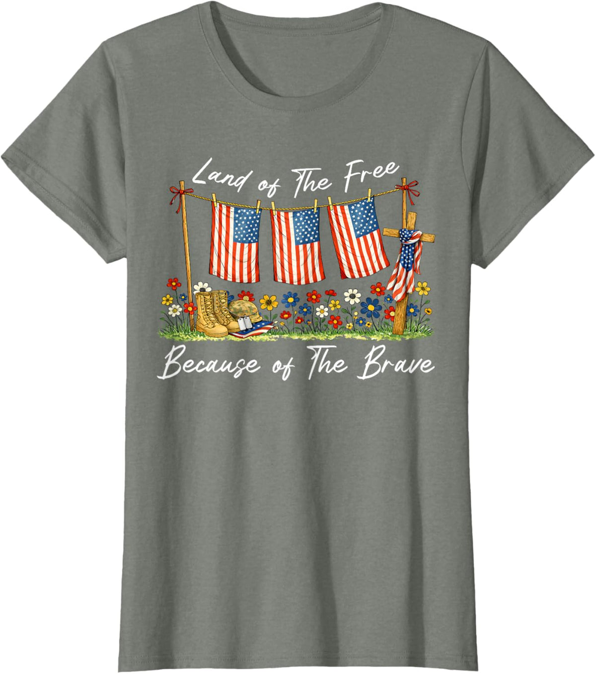 Land of The Free Because of The Brave Memorial Day Veteran