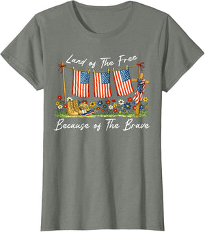 Land of The Free Because of The Brave Memorial Day Veteran