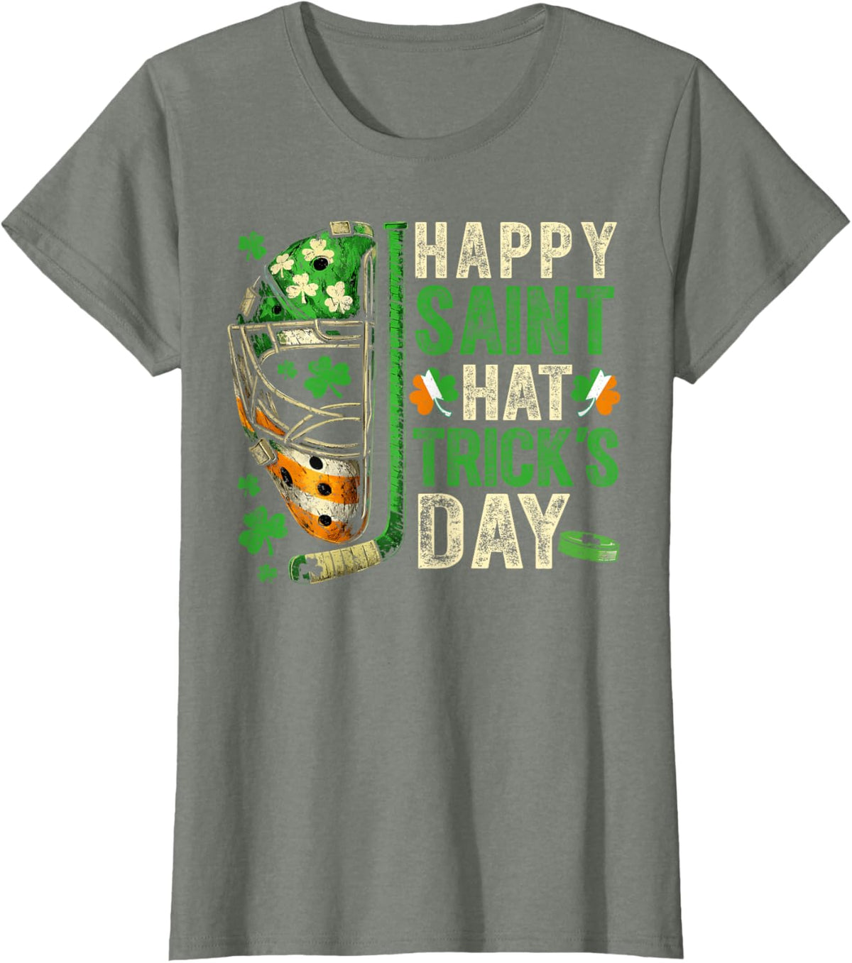 St Patricks Day Happy Saint Hat Trick Ice Hockey Player