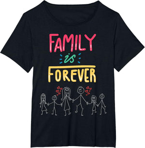 Family Is Forever - Stick Figure Design for Togetherness