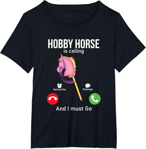Funny Hobby Horsing Gifts For Hobby Horse Riders Unisex-Adult Black Cotton Blend T-Shirt Small Classic Fit Short Sleeve