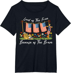 Land of The Free Because of The Brave Memorial Day Veteran