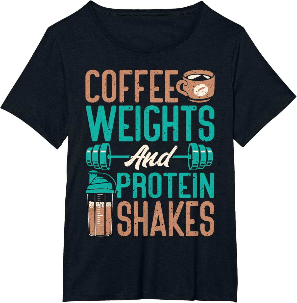 Coffee Weights and Protein Shakes Weightlifting Workout