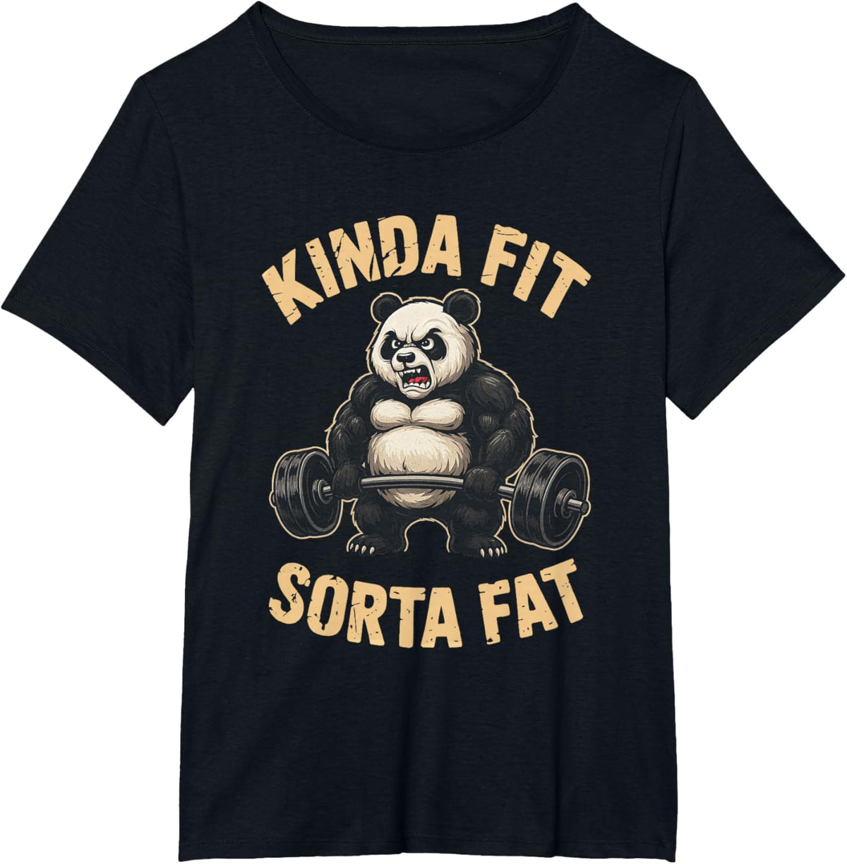 Kinda Fit Sorta Fat Funny Gym Panda Weightlifting Workout