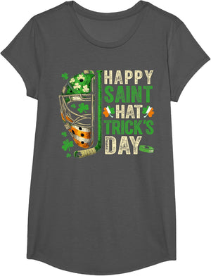 St Patricks Day Happy Saint Hat Trick Ice Hockey Player