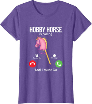Funny Hobby Horsing Gifts For Hobby Horse Riders Unisex-Adult Black Cotton Blend T-Shirt Small Classic Fit Short Sleeve