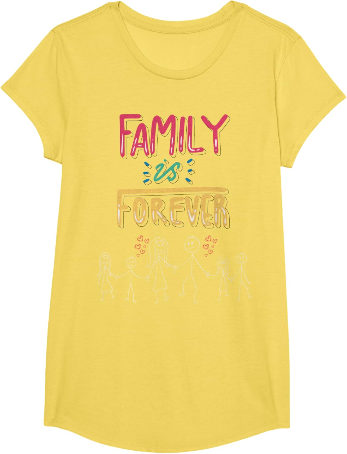 Family Is Forever - Stick Figure Design for Togetherness
