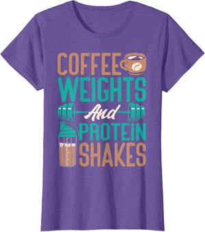 Coffee Weights and Protein Shakes Weightlifting Workout