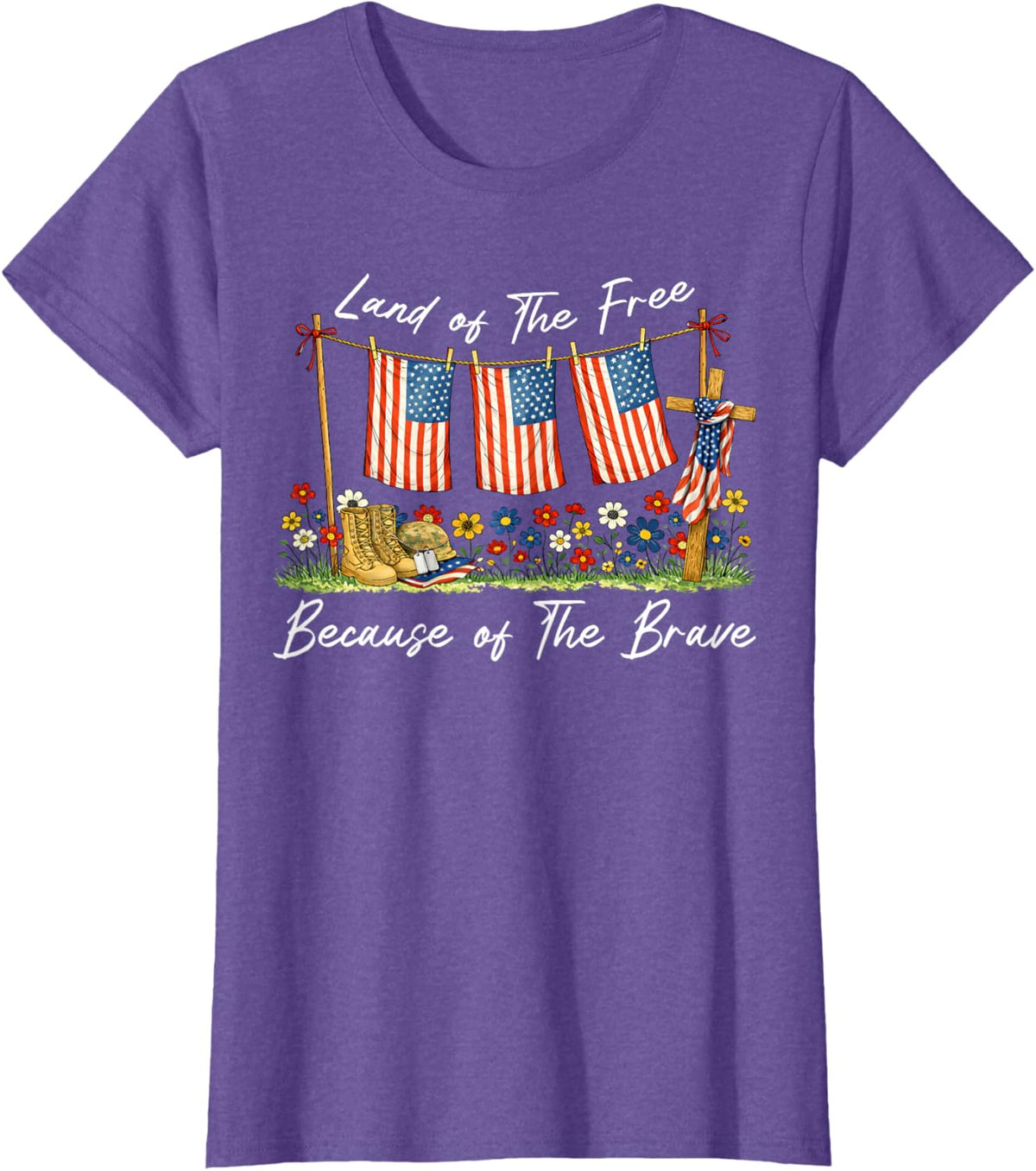 Land of The Free Because of The Brave Memorial Day Veteran