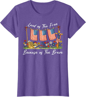 Land of The Free Because of The Brave Memorial Day Veteran