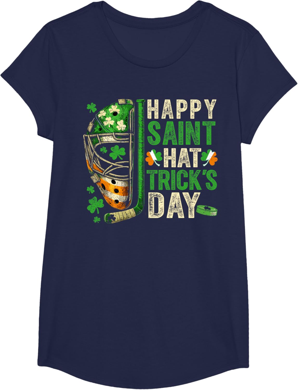 St Patricks Day Happy Saint Hat Trick Ice Hockey Player