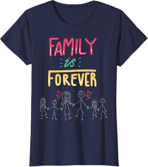 Family Is Forever - Stick Figure Design for Togetherness