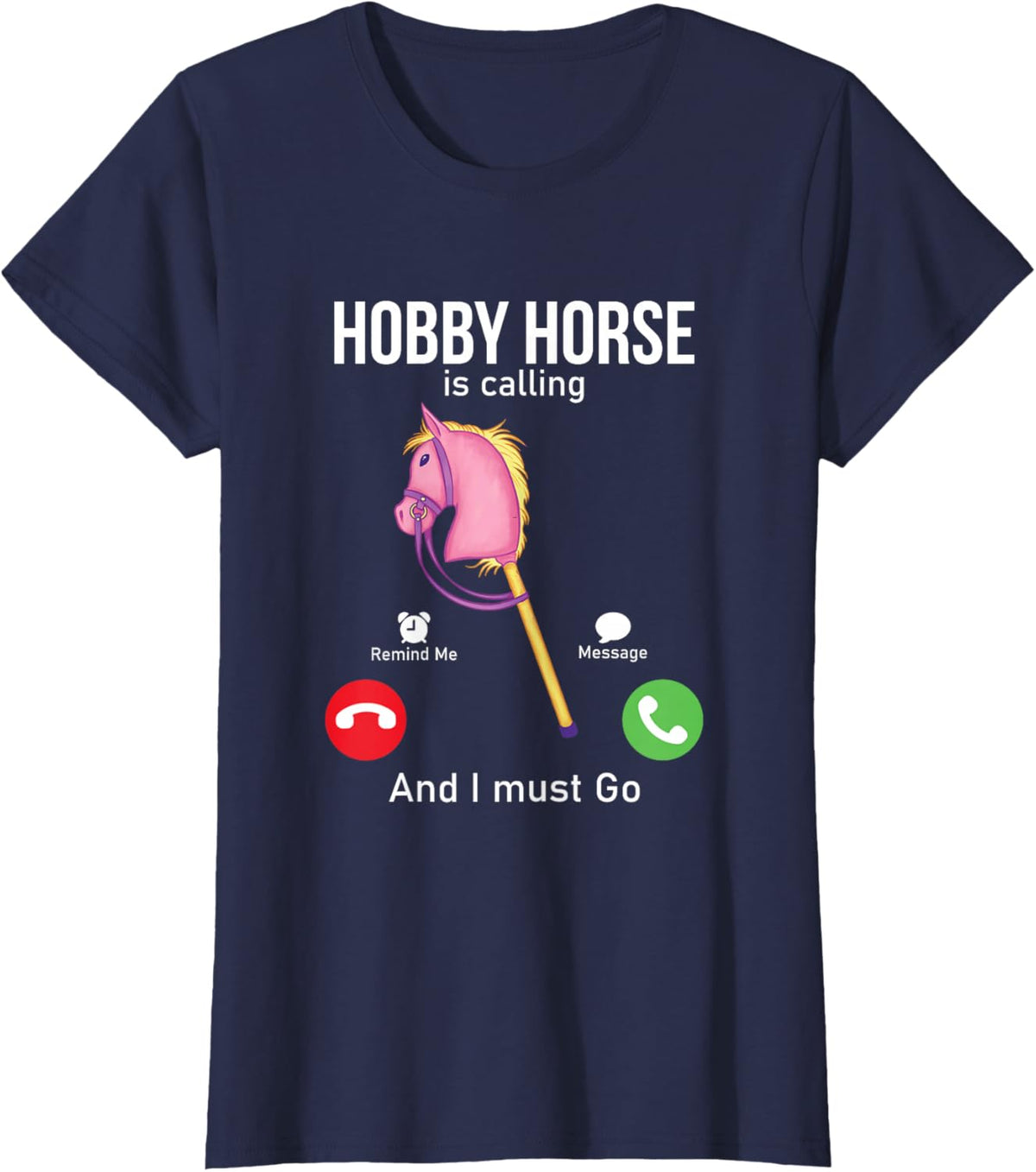 Funny Hobby Horsing Gifts For Hobby Horse Riders Unisex-Adult Black Cotton Blend T-Shirt Small Classic Fit Short Sleeve
