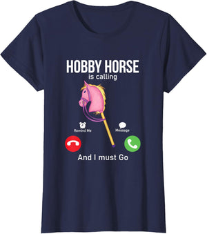 Funny Hobby Horsing Gifts For Hobby Horse Riders Unisex-Adult Black Cotton Blend T-Shirt Small Classic Fit Short Sleeve