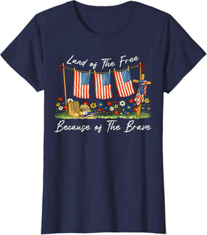 Land of The Free Because of The Brave Memorial Day Veteran