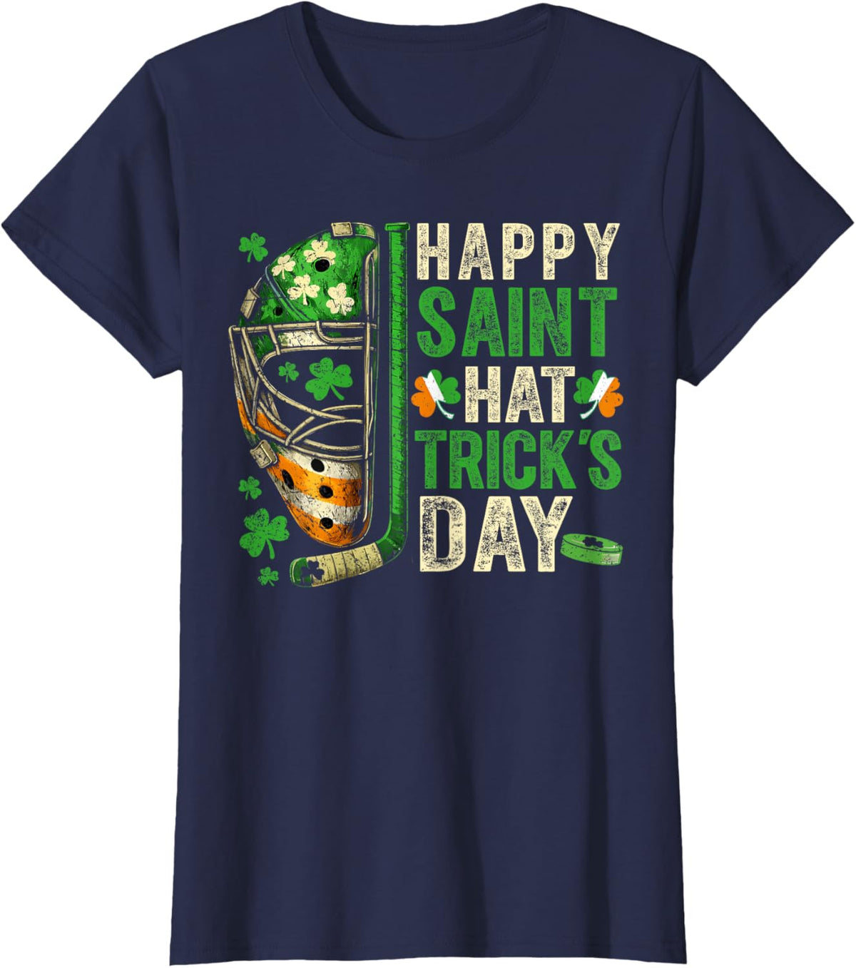 St Patricks Day Happy Saint Hat Trick Ice Hockey Player