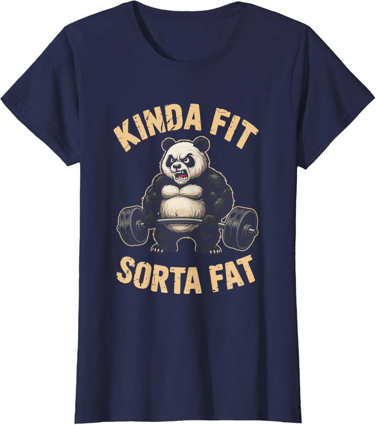 Kinda Fit Sorta Fat Funny Gym Panda Weightlifting Workout