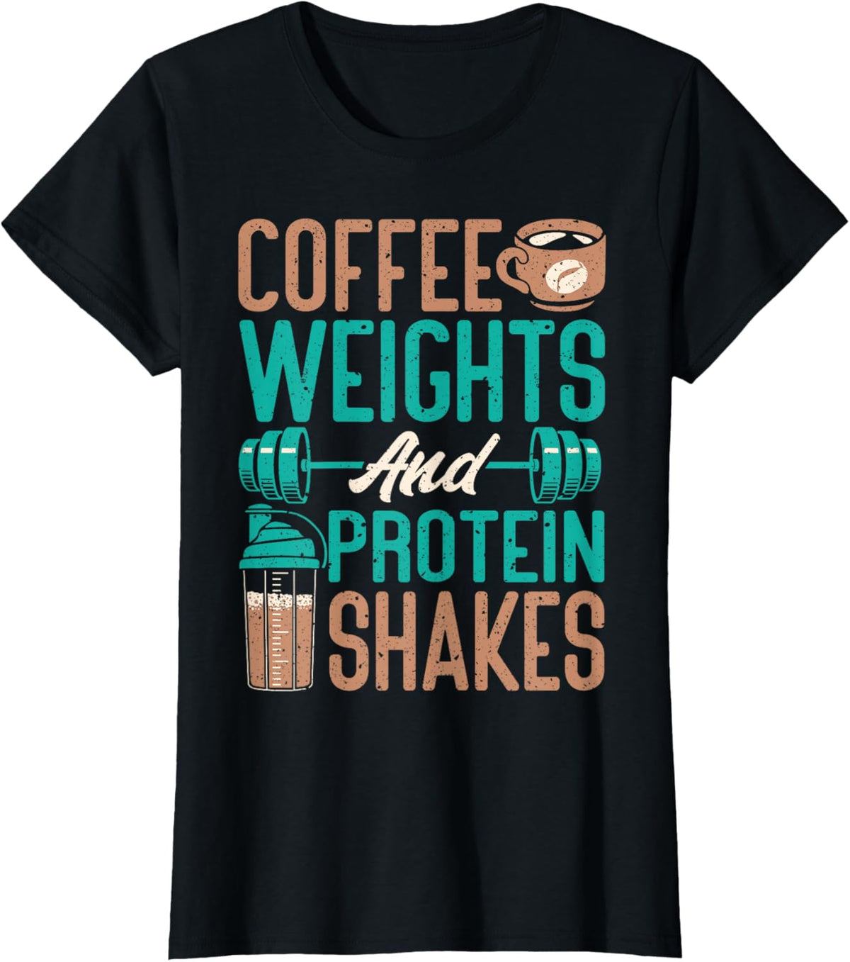 Coffee Weights and Protein Shakes Weightlifting Workout