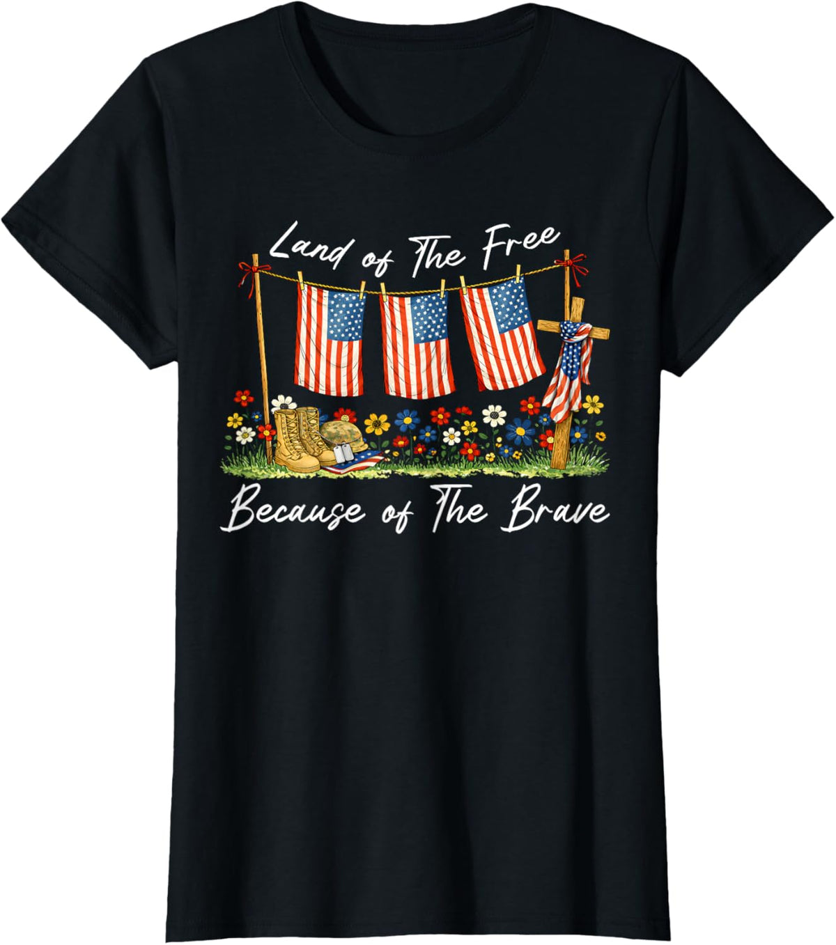 Land of The Free Because of The Brave Memorial Day Veteran