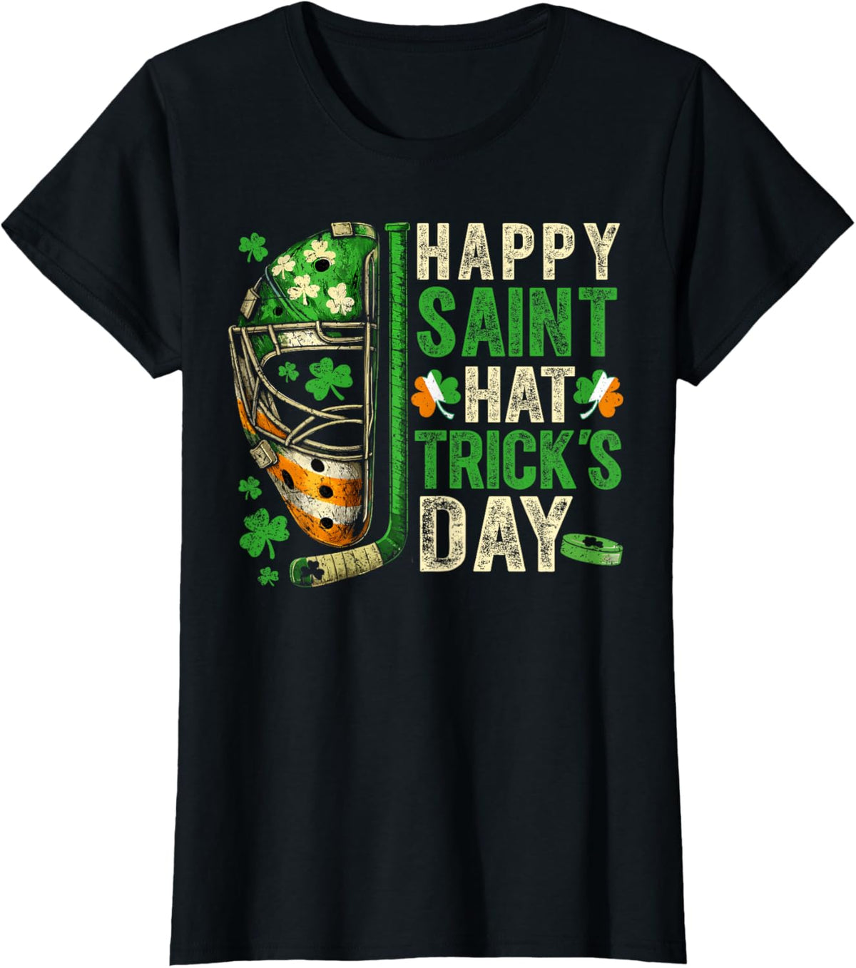 St Patricks Day Happy Saint Hat Trick Ice Hockey Player
