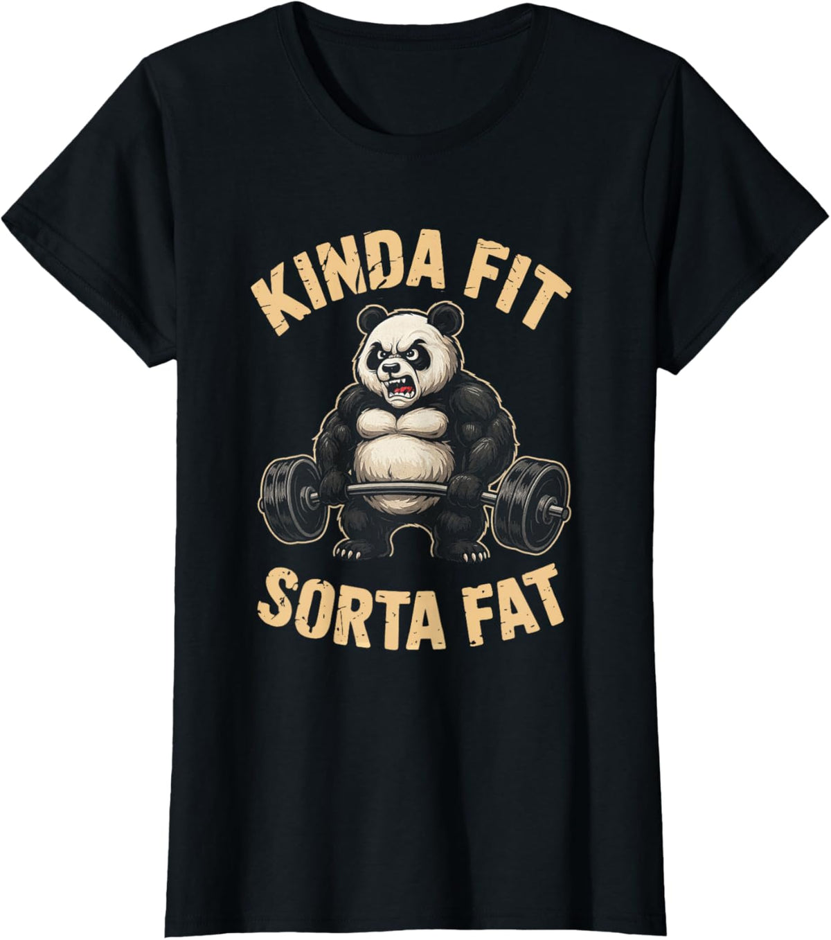 Kinda Fit Sorta Fat Funny Gym Panda Weightlifting Workout