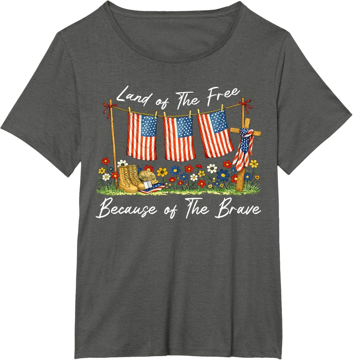 Land of The Free Because of The Brave Memorial Day Veteran