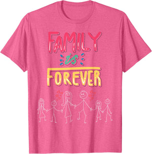 Family Is Forever - Stick Figure Design for Togetherness