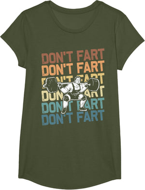 Funny Wieghtlifting Apparel for Men Women Don't Fart Lifting Weights Weightlifting Gym Fitness Workout T-Shirt, Small, Black