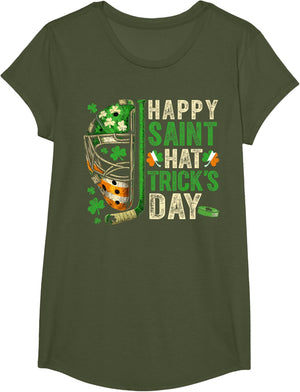 St Patricks Day Happy Saint Hat Trick Ice Hockey Player