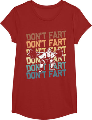 Funny Wieghtlifting Apparel for Men Women Don't Fart Lifting Weights Weightlifting Gym Fitness Workout T-Shirt, Small, Black
