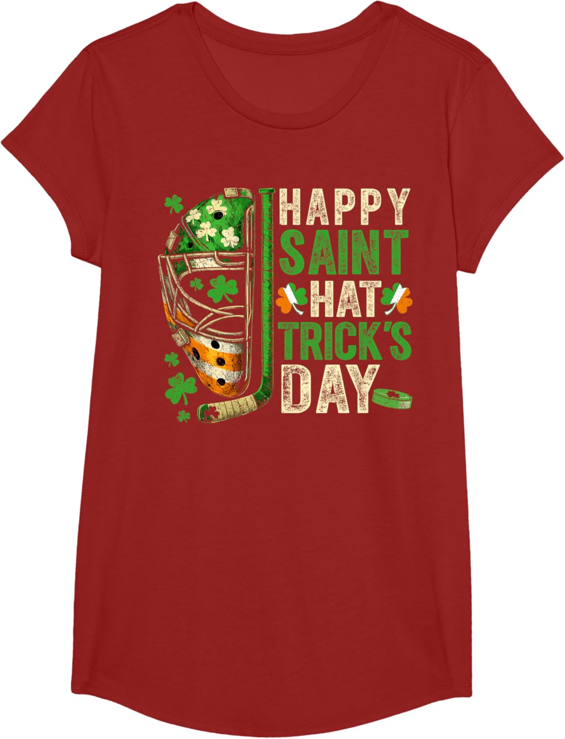 St Patricks Day Happy Saint Hat Trick Ice Hockey Player