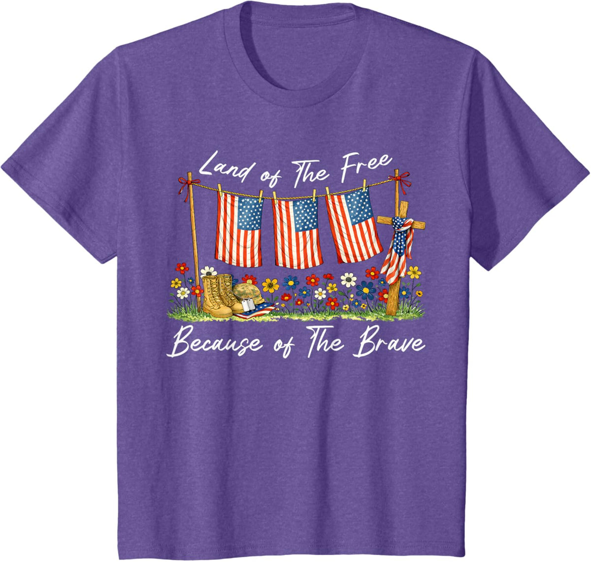 Land of The Free Because of The Brave Memorial Day Veteran