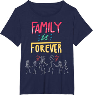 Family Is Forever - Stick Figure Design for Togetherness