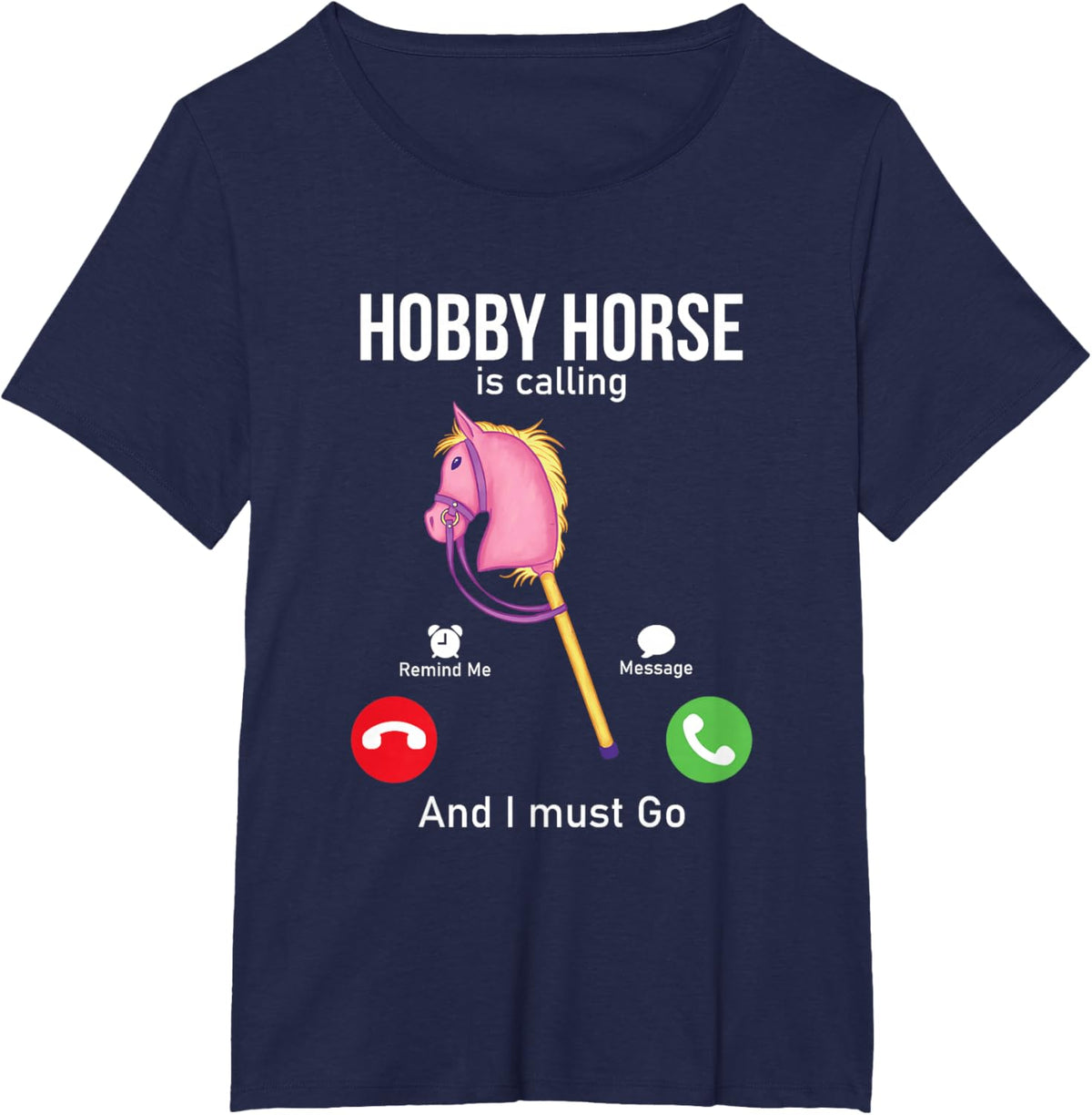 Funny Hobby Horsing Gifts For Hobby Horse Riders Unisex-Adult Black Cotton Blend T-Shirt Small Classic Fit Short Sleeve
