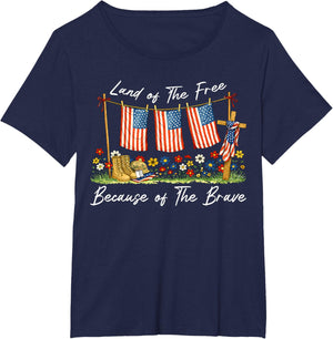 Land of The Free Because of The Brave Memorial Day Veteran