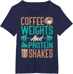 Coffee Weights and Protein Shakes Weightlifting Workout