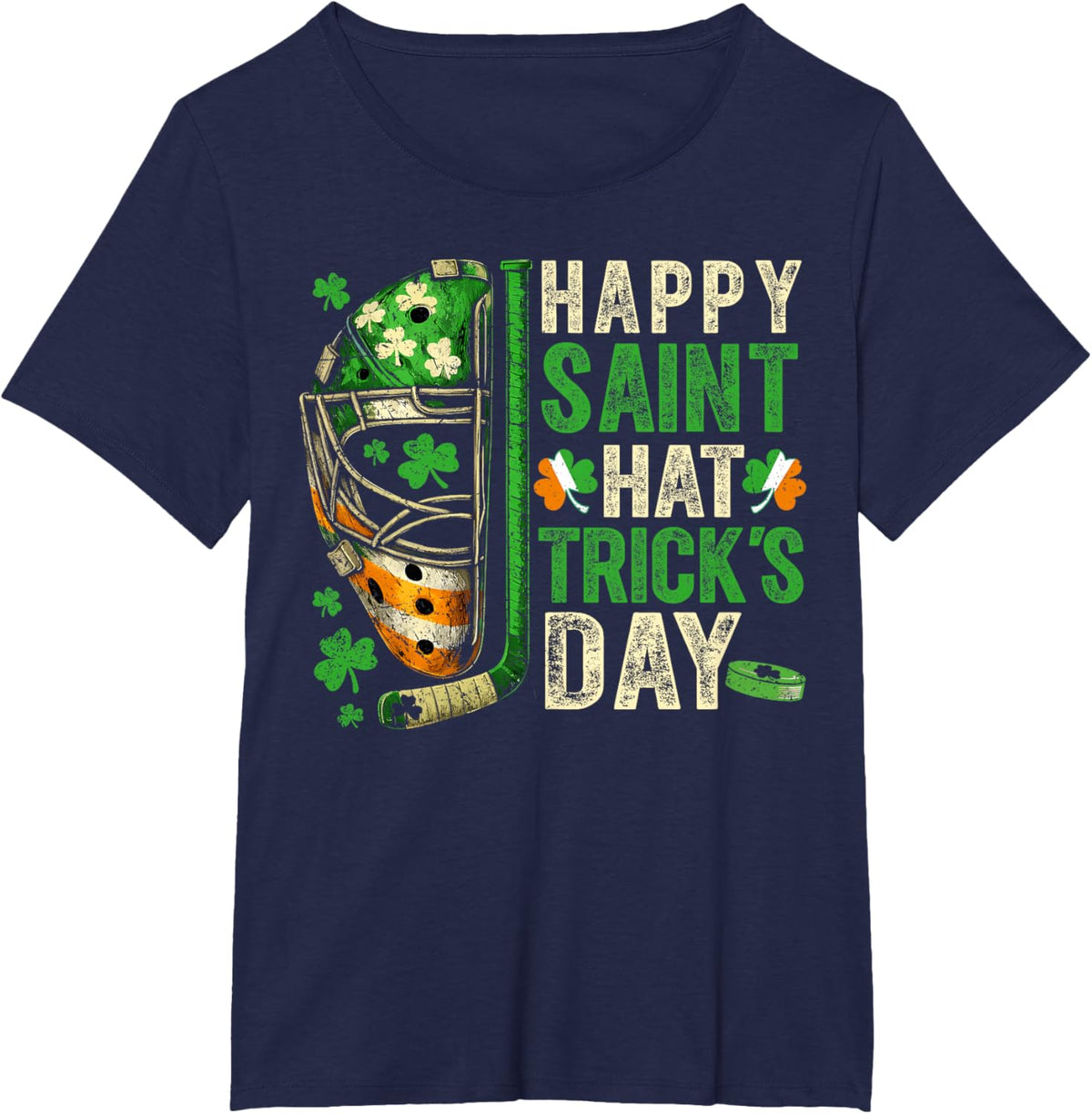 St Patricks Day Happy Saint Hat Trick Ice Hockey Player