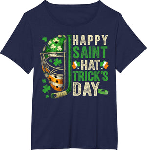 St Patricks Day Happy Saint Hat Trick Ice Hockey Player