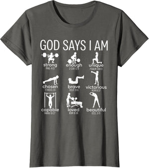 God Says I Am Christian Workout Gym Women Men