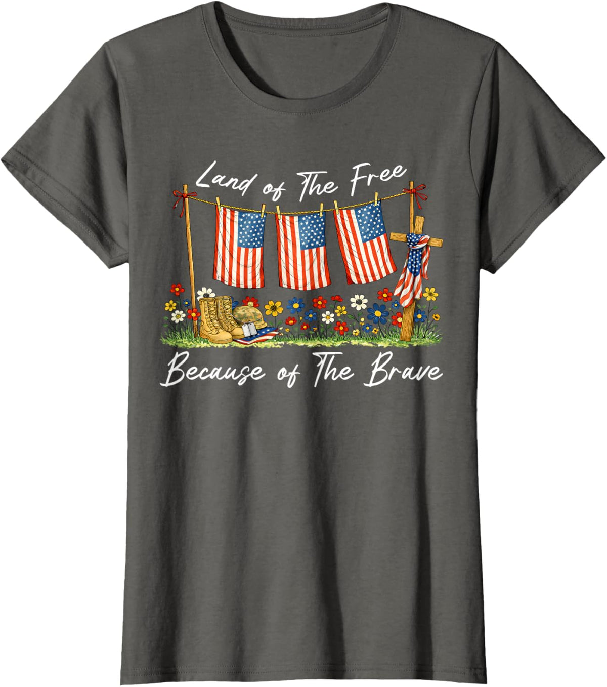 Land of The Free Because of The Brave Memorial Day Veteran