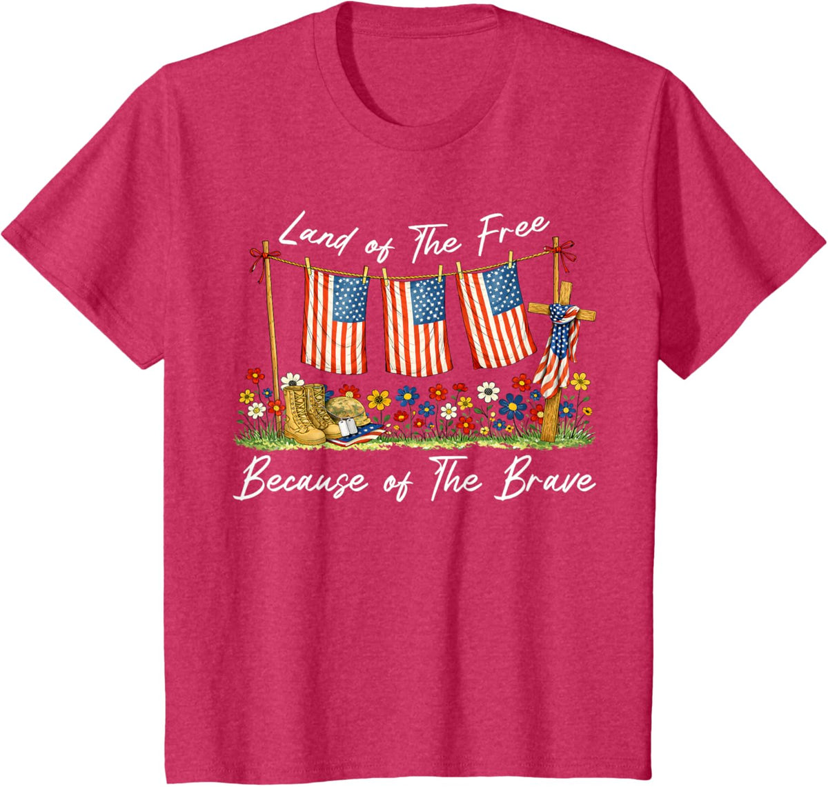 Land of The Free Because of The Brave Memorial Day Veteran