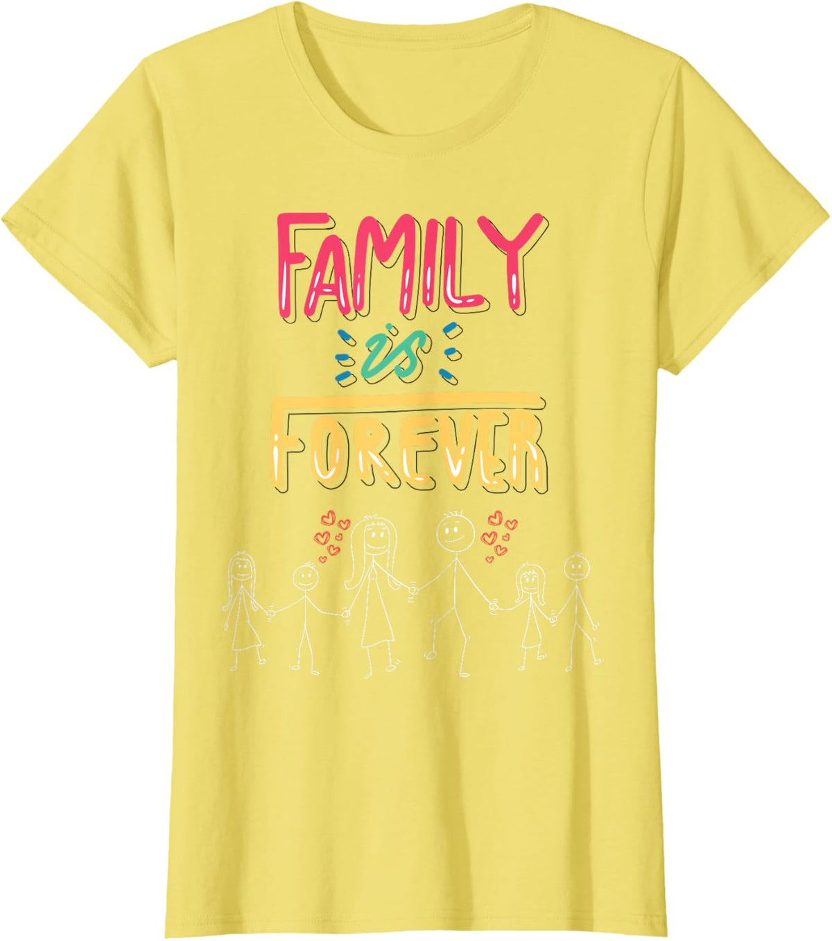 Family Is Forever - Stick Figure Design for Togetherness
