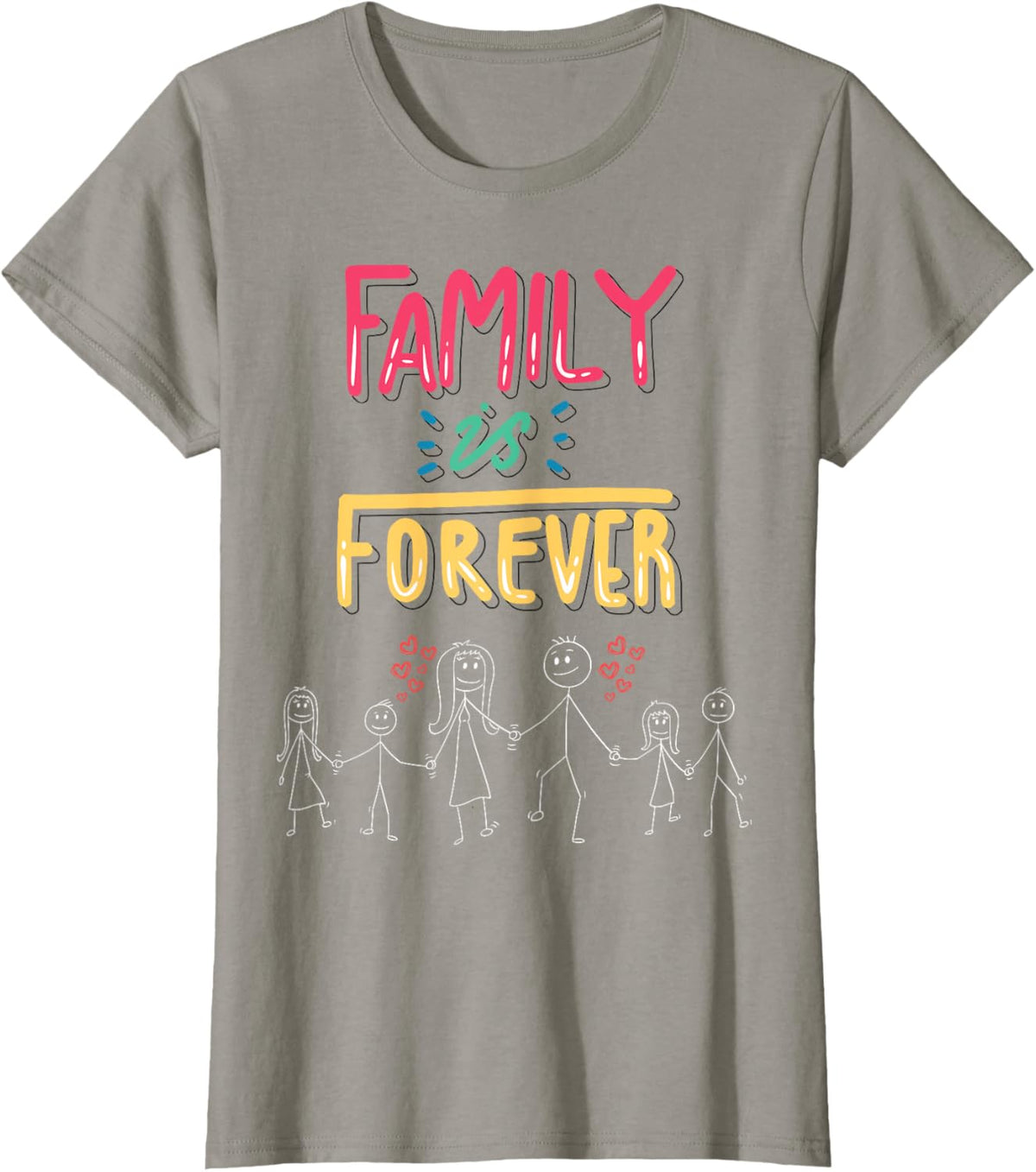 Family Is Forever - Stick Figure Design for Togetherness