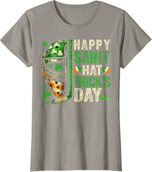 St Patricks Day Happy Saint Hat Trick Ice Hockey Player