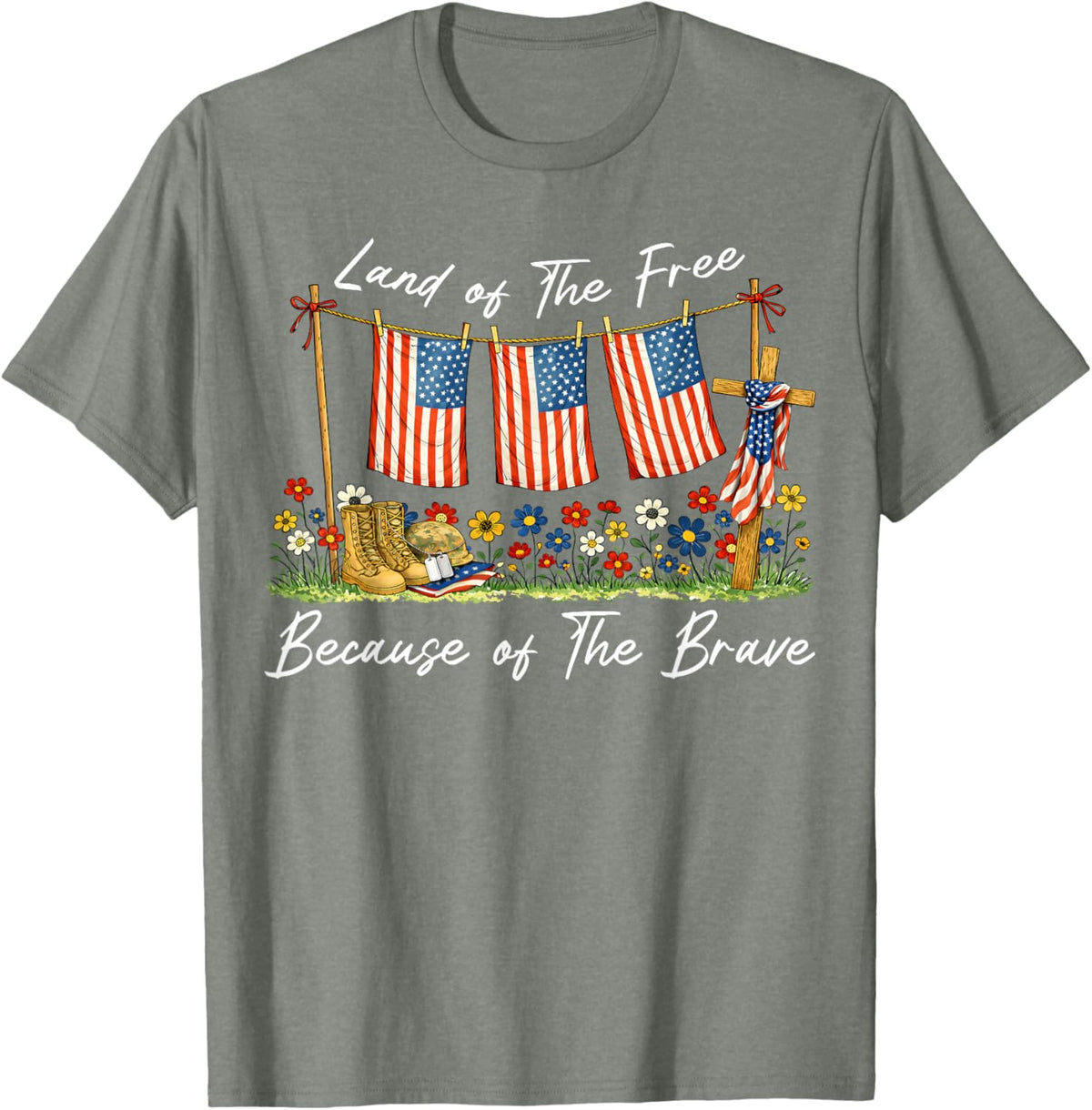 Land of The Free Because of The Brave Memorial Day Veteran