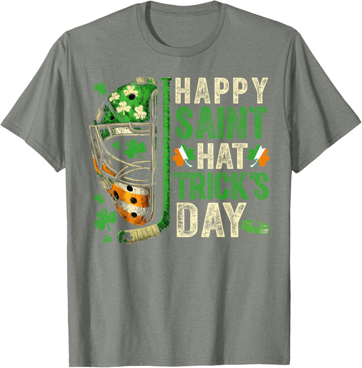 St Patricks Day Happy Saint Hat Trick Ice Hockey Player