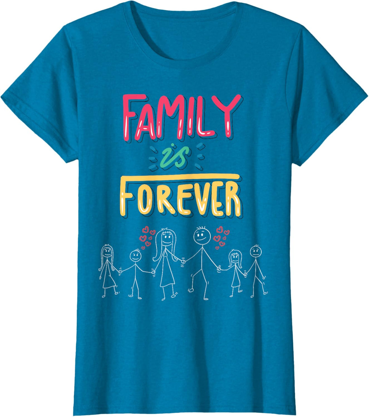 Family Is Forever - Stick Figure Design for Togetherness