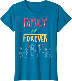 Family Is Forever - Stick Figure Design for Togetherness
