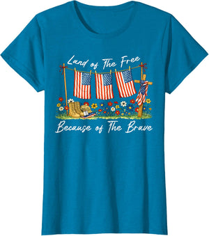 Land of The Free Because of The Brave Memorial Day Veteran