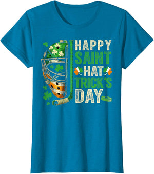 St Patricks Day Happy Saint Hat Trick Ice Hockey Player